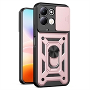 Xiaomi Redmi 17 5G/4G Rotary Ring Hybrid Case with Camera Shield - Rose Gold