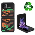 Rugged Camouflage Pattern Samsung Galaxy Z Flip3 5G Hybrid Case - Orange