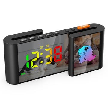 S-Shape RGB Cartoon Animal Dual Screen Alarm Clock for Kids