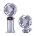 S1 Foldable Handheld Mini Fan with LED Display and 5 Speeds - Purple