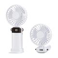 S1 Foldable Handheld Mini Fan with LED Display and 5 Speeds - White