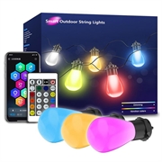 S14 Vintage Smart Outdoor String Lights 12m - 20 Bulbs, RGBIC