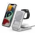 S29 3-in-1 Magnetic MagSafe Wireless Charger with Ambient Light - Silver