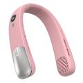 SL625 Portable Hanging Neckband Fan with Speed Control and Digital Display - Pink