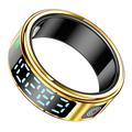 SR08 Smart Ring with Digital Display - Size: 19mm - Bright Gold