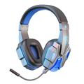 SY-T830 Wired / Wireless Over-ear Headset LED Light Bluetooth Dual Mode Low Latency E-sports Gaming Headphone - Blue