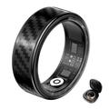 SY02 Carbon Fiber Pattern Smart Ring - Size: 19mm - Black