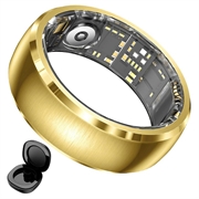 SY15 Smart Ring Health Monitor with Vibration Alerts - Size 10 - Gold