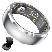 SY15 Smart Ring Health Monitor with Vibration Alerts - Size 13 - Silver