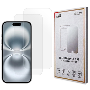 iPhone 17 Saii 3D Premium Tempered Glass Screen Protector - 9H - 2 Pcs.
