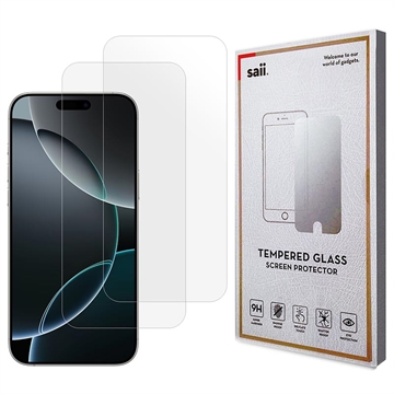 iPhone 17 Pro Max Saii 3D Premium Tempered Glass Screen Protector - 9H - 2 Pcs.