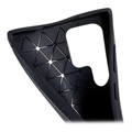 Saii Carbon Fiber Samsung Galaxy S22 Ultra 5G TPU Case - Black