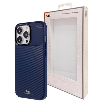 Saii Carbon Fiber iPhone 13 Pro Max TPU Case - Blue