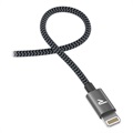 Saii Rampow Braided Lightning Cable - iPhone, iPad, iPod - 2m - Grey