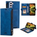 Saii Zipper Samsung Galaxy S22 5G Wallet Case - Blue