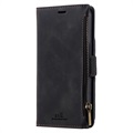 Saii Zipper Samsung Galaxy S22 Ultra 5G Wallet Case - Black