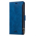 Saii Zipper Samsung Galaxy S22 Ultra 5G Wallet Case - Blue