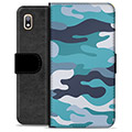 Samsung Galaxy A10 Premium Wallet Case - Blue Camouflage