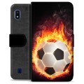 Samsung Galaxy A10 Premium Wallet Case - Football Flame