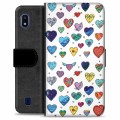 Samsung Galaxy A10 Premium Wallet Case - Hearts