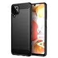 Samsung Galaxy A12 Brushed TPU Case - Carbon Fiber