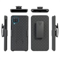 Samsung Galaxy A12 Hybrid Case with Belt Clip - Black