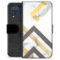 Samsung Galaxy A12 Premium Wallet Case - Abstract Marble