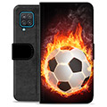 Samsung Galaxy A12 Premium Wallet Case - Football Flame