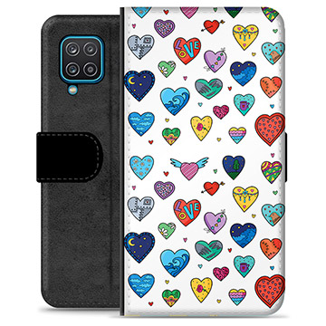 Samsung Galaxy A12 Premium Wallet Case - Hearts
