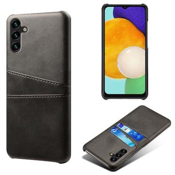 Samsung Galaxy A14/A14 5G Coated Plastic Case with Card Slots - Black