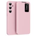 Samsung Galaxy A16 Smart Clear View Flip Case with Card Slot - Pink