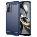 Samsung Galaxy A17 Brushed TPU Case - Carbon Fiber - Blue