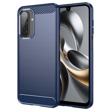 Samsung Galaxy A17 Brushed TPU Case - Carbon Fiber - Blue