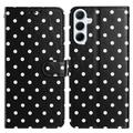 Samsung Galaxy A17/A26 Polka Dot Pattern Wallet Case - Black