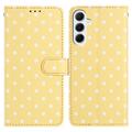 Samsung Galaxy A17/A26 Polka Dot Pattern Wallet Case - Yellow