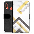 Samsung Galaxy A20e Premium Wallet Case - Abstract Marble