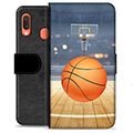 Samsung Galaxy A20e Premium Wallet Case - Basketball