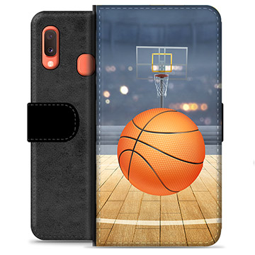 Samsung Galaxy A20e Premium Wallet Case - Basketball