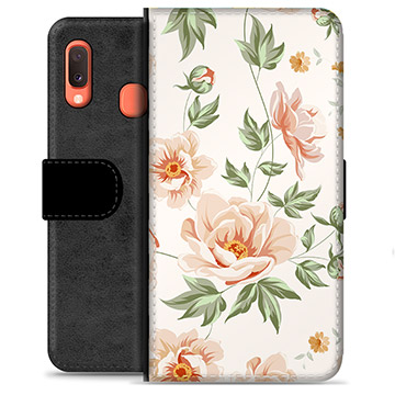 Samsung Galaxy A20e Premium Wallet Case - Floral