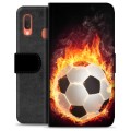 Samsung Galaxy A20e Premium Wallet Case - Football Flame