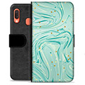 Samsung Galaxy A20e Premium Wallet Case - Green Mint