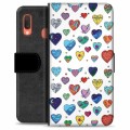 Samsung Galaxy A20e Premium Wallet Case - Hearts