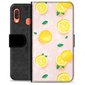 Samsung Galaxy A20e Premium Wallet Case - Lemon Pattern