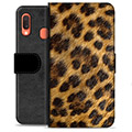 Samsung Galaxy A20e Premium Wallet Case - Leopard