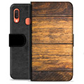 Samsung Galaxy A20e Premium Wallet Case - Wood