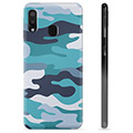 Samsung Galaxy A20e TPU Case - Blue Camouflage