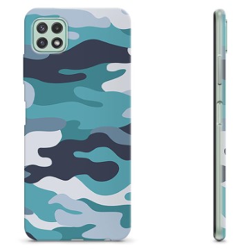 Samsung Galaxy A22 5G TPU Case - Blue Camouflage