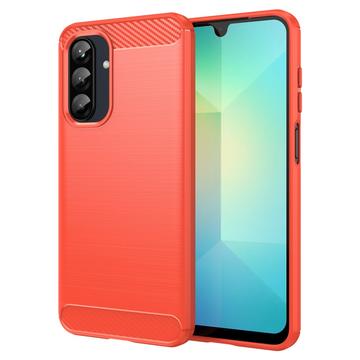 Samsung Galaxy A26 Brushed TPU Case - Carbon Fiber - Red