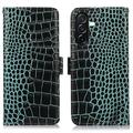 Samsung Galaxy A27 Crocodile Series Wallet Leather Case with RFID - Green