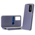 Samsung Galaxy A27 Smart Clear View Flip Case with Card Slot - Grey Purple